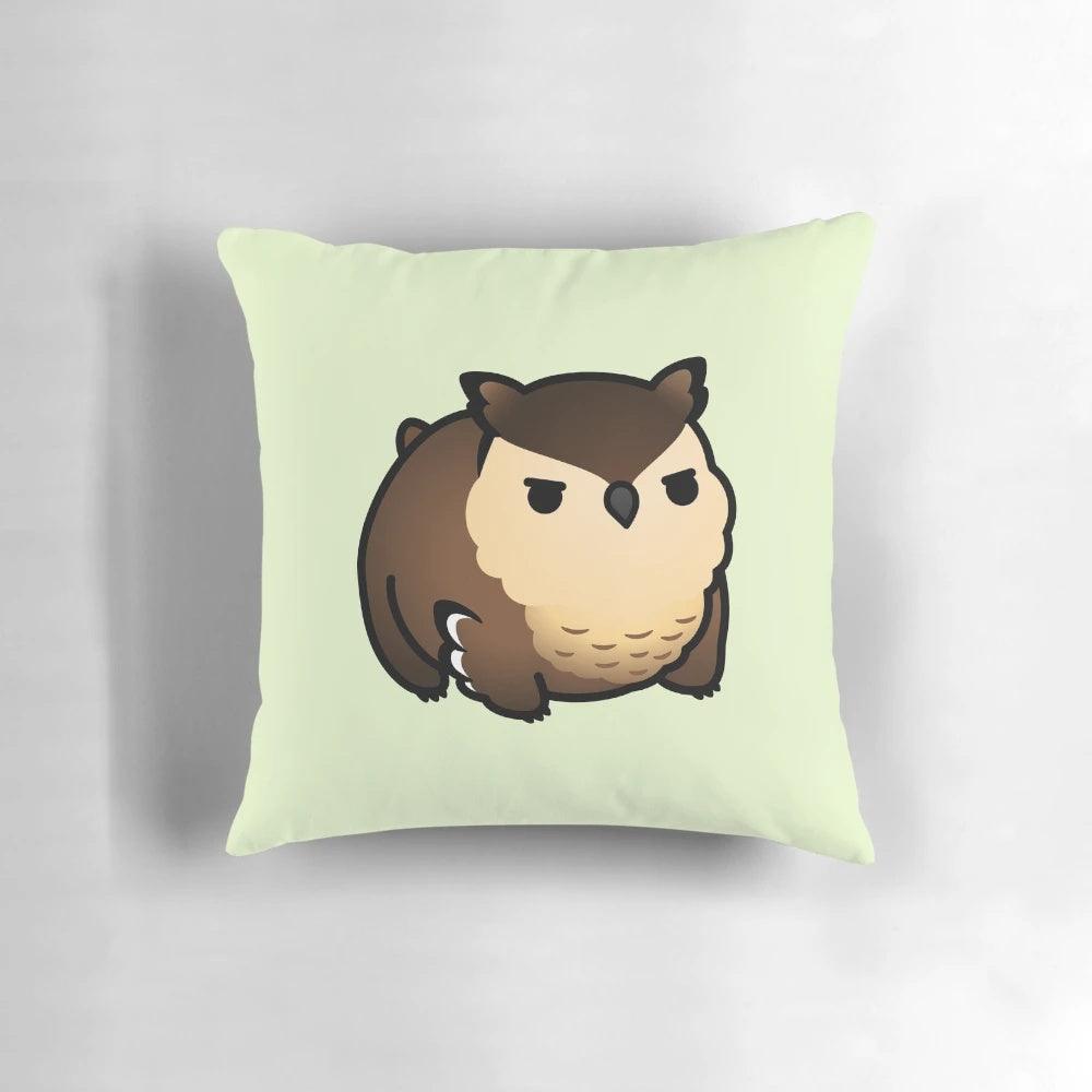 Soft and cuddly plush pillow in the shape of a chubby owlbear, a beloved fantasy creature from Dungeons & Dragons.
