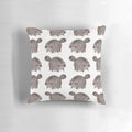 Plush pillow featuring an adorable chubby trash panda or raccoon design