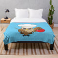 Cute cartoon cooking owl plush blanket
