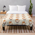 Corgi Butt Plush Blanket with Soft Paw Prints