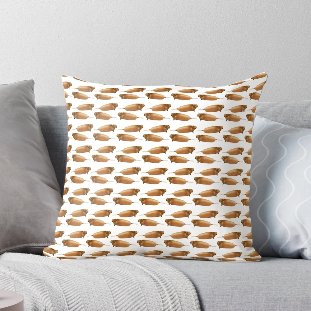 Plush Corndogs Pillow with Cute Corgi Design