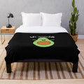 Adorable couple plush blanket in avocado design