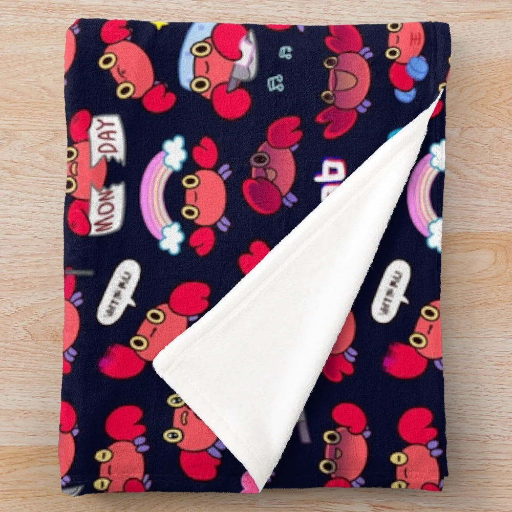 Crabby crab plush blanket