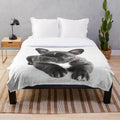 Soft and Cozy Plush Blanket Featuring a Cute French Bulldog Puppy Design
