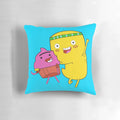 Cupcake and dinosaur themed decorative plush pillow for home