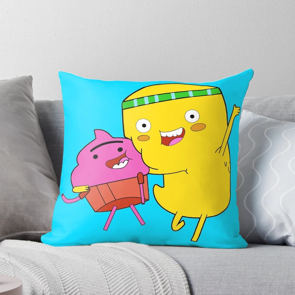 Cupcake and dinosaur themed decorative plush pillow for home