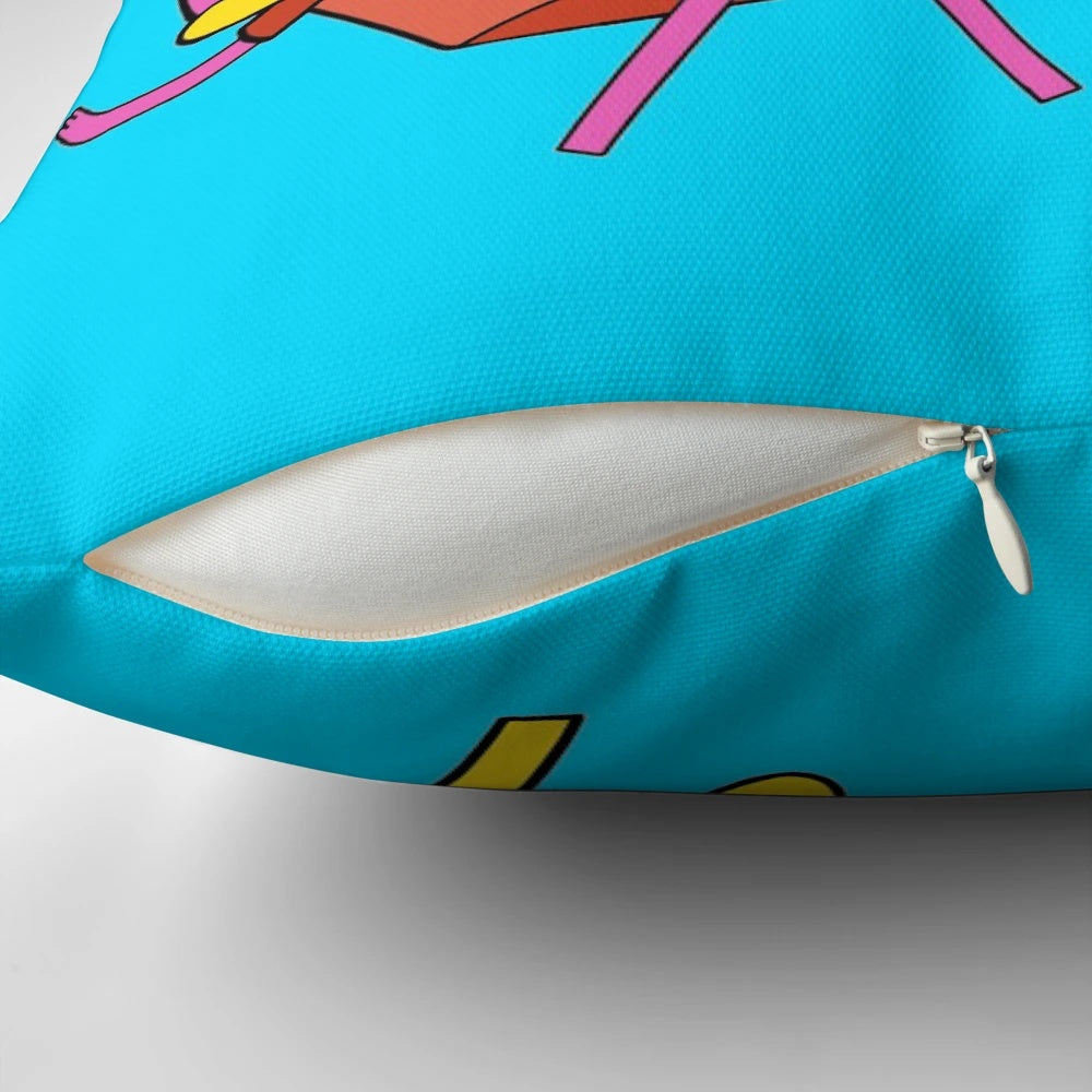 Cupcake and dinosaur themed decorative plush pillow for home