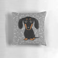 Soft, plush pillow featuring a cute cartoon dachshund design