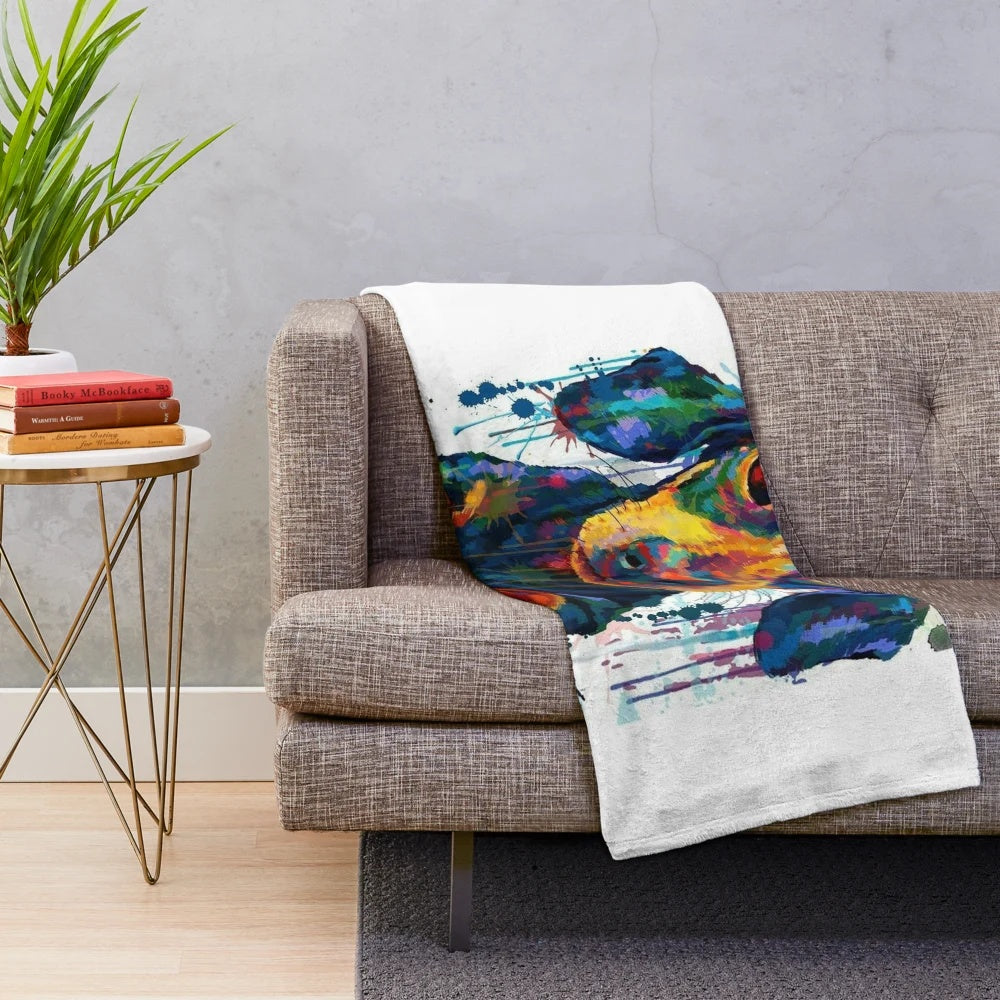 Dachshund dog art plush blanket with cute dachshund dog design