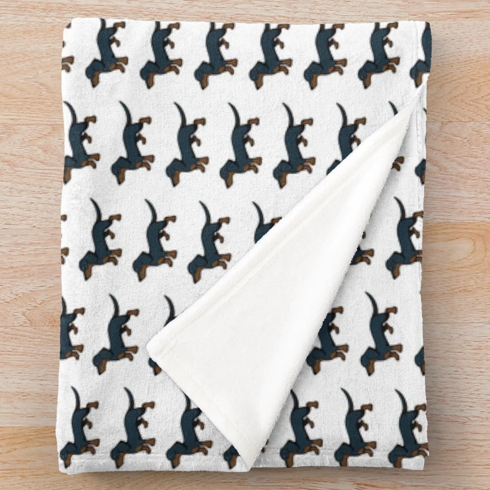 Dachshund plush blanket with a cute and cuddly design
