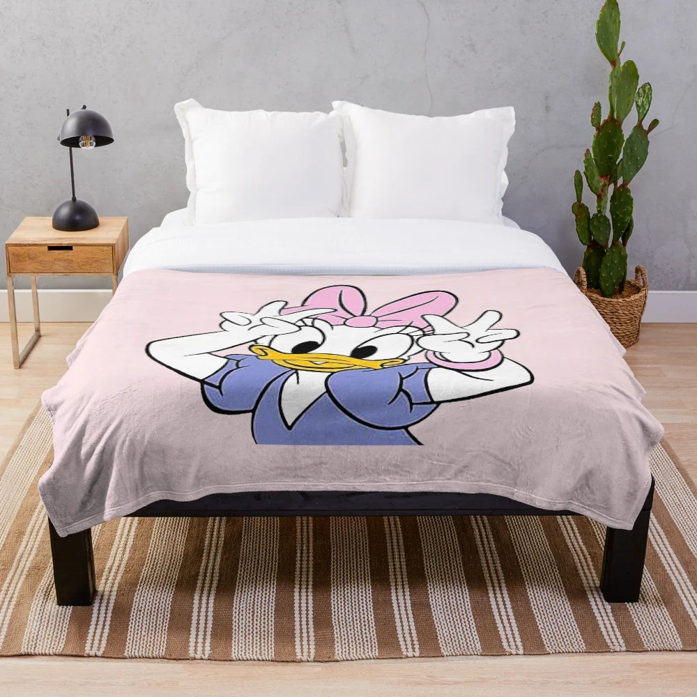 Daisy Duck inspired soft plush blanket