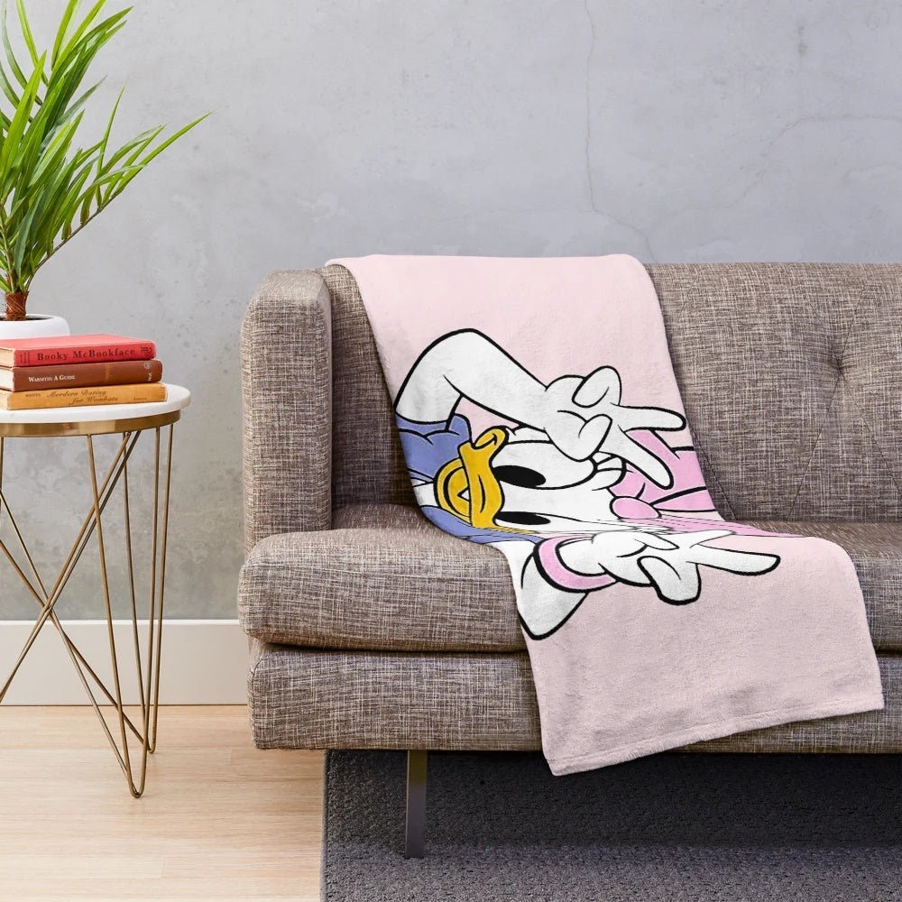 Daisy Duck inspired soft plush blanket