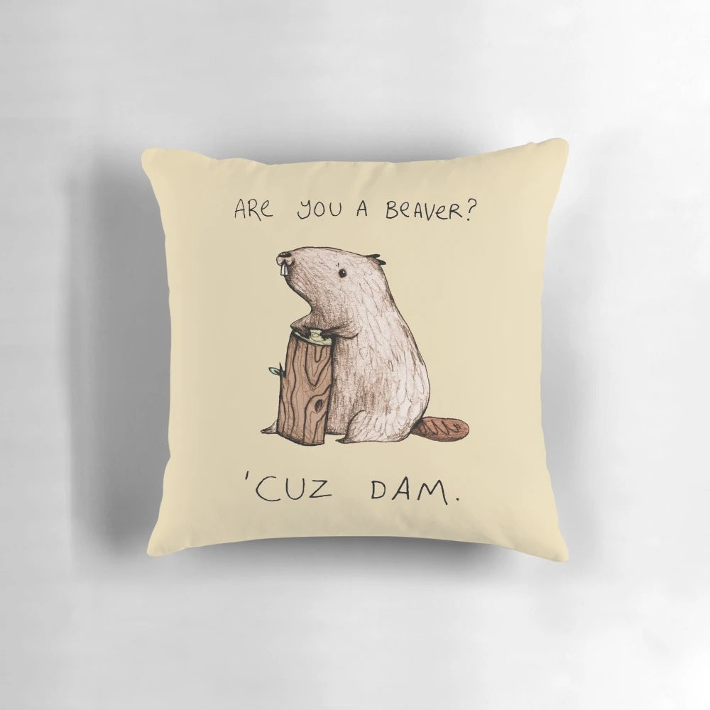 Plush Dam Pillow with Cute Beaver Design