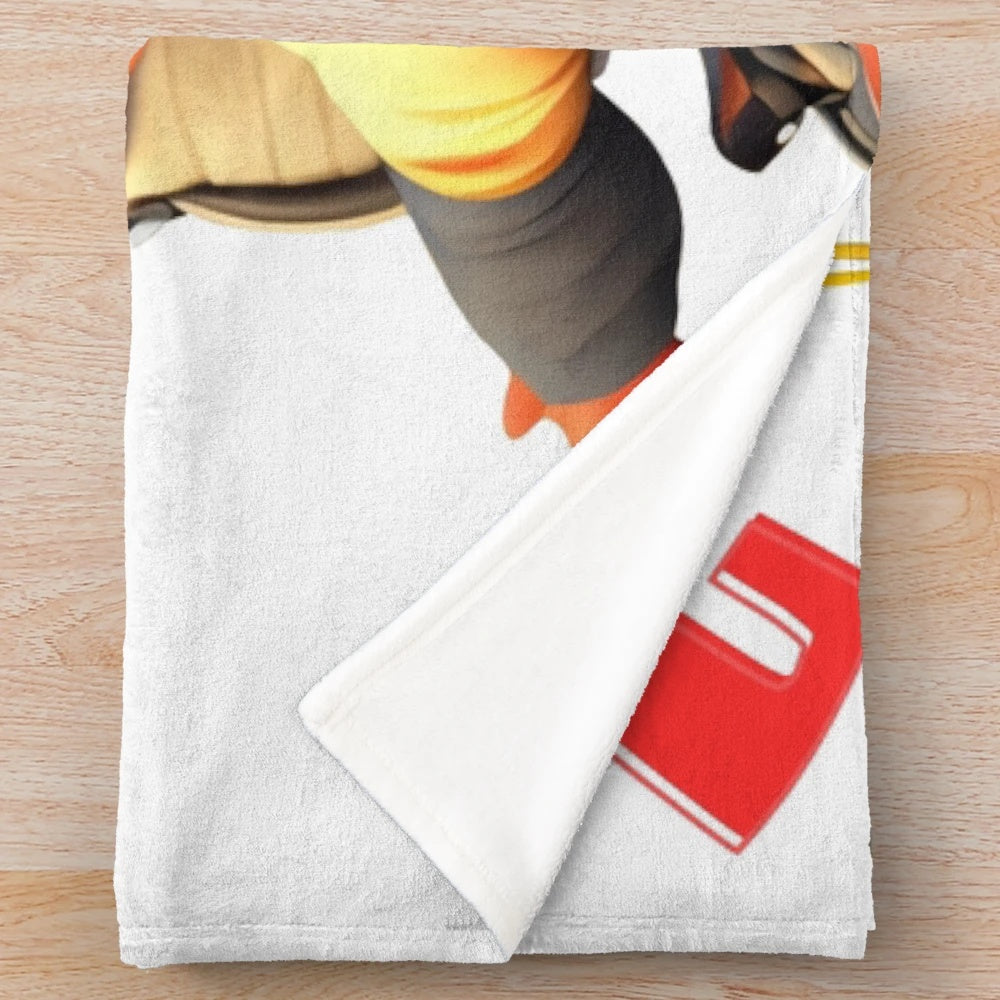Cute plush baby blanket with daredevil themed design