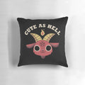 Cute as Hell Pillow featuring a retro occult-inspired devil character design