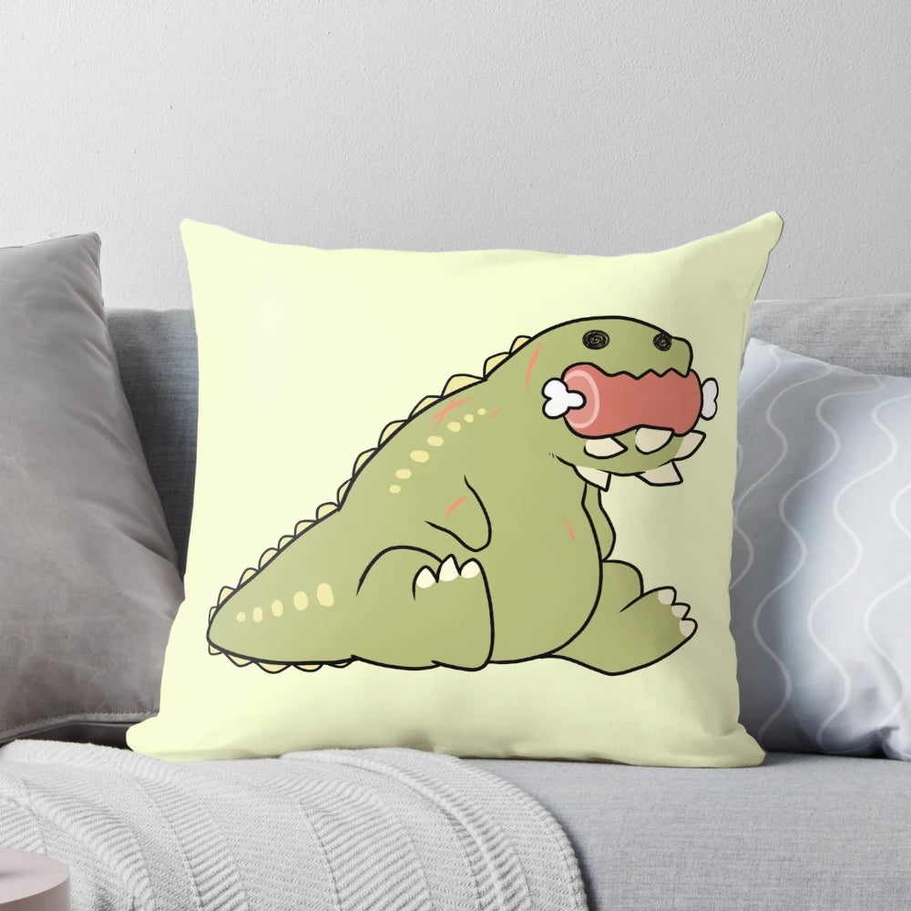 Cute chibi-style Deviljjo monster from Monster Hunter series on a soft plush pillow