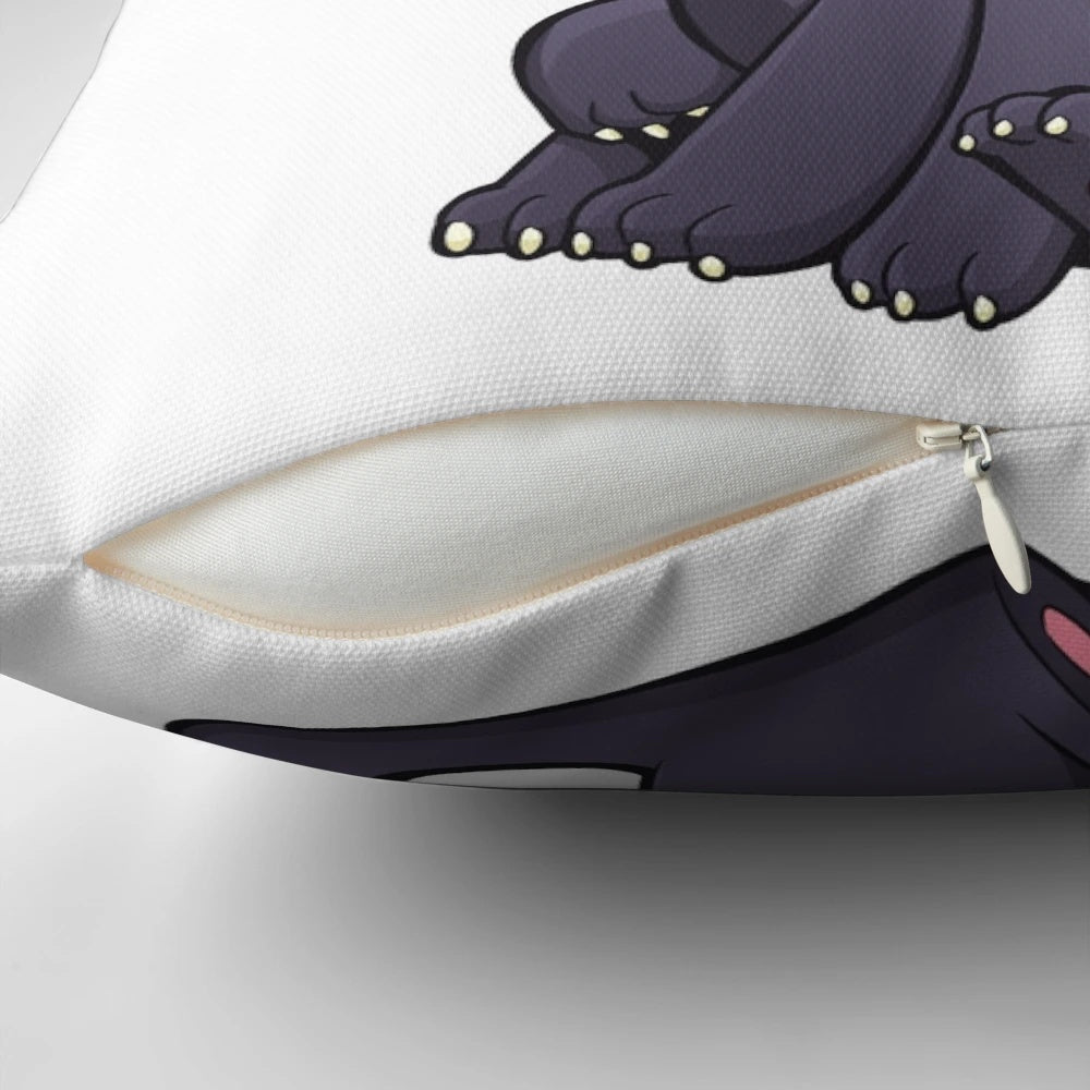 Cute plush pillow featuring a displacer beast, a feline-like creature from the Dungeons & Dragons fantasy universe.