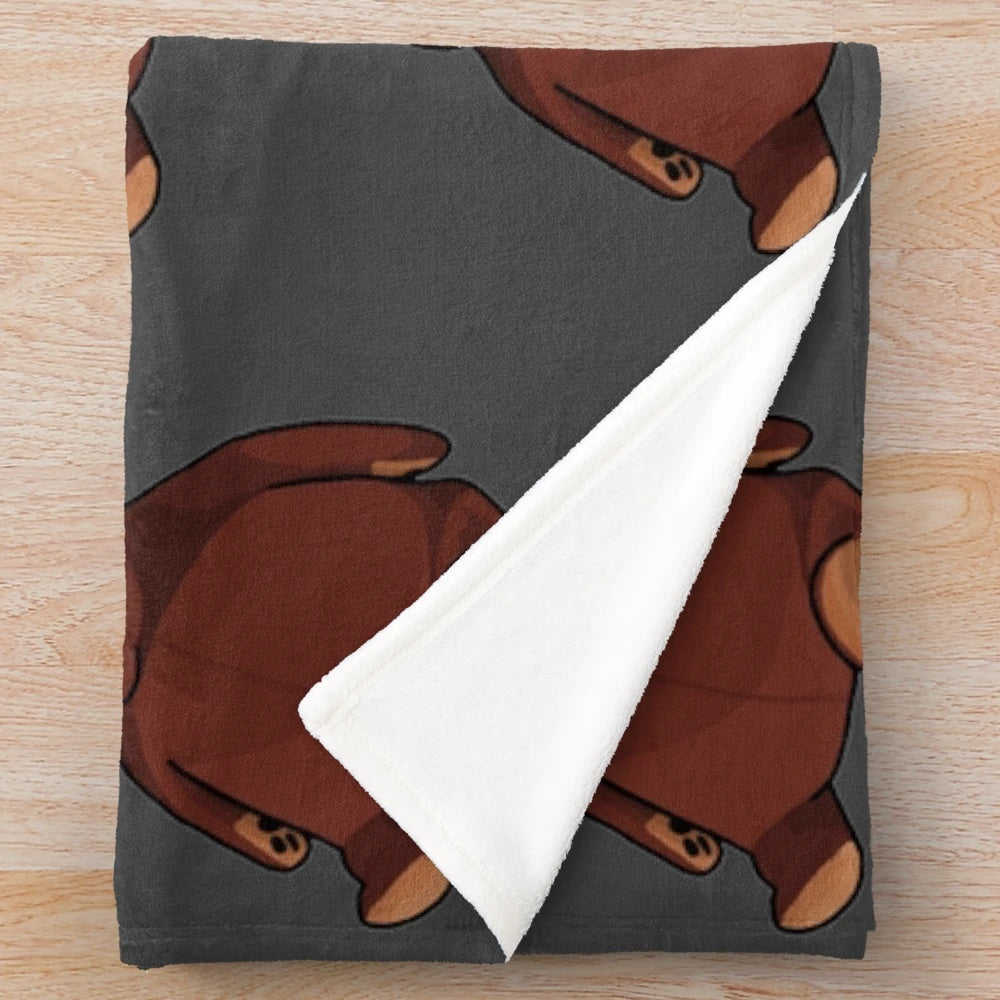 Djungelskog-inspired plush blanket featuring a cute doodle of the IKEA bear