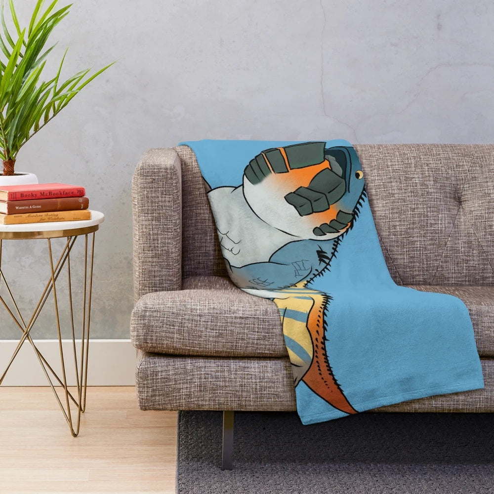 Dodogama-themed plush blanket featuring the cute, spiked monster from the Monster Hunter video game series