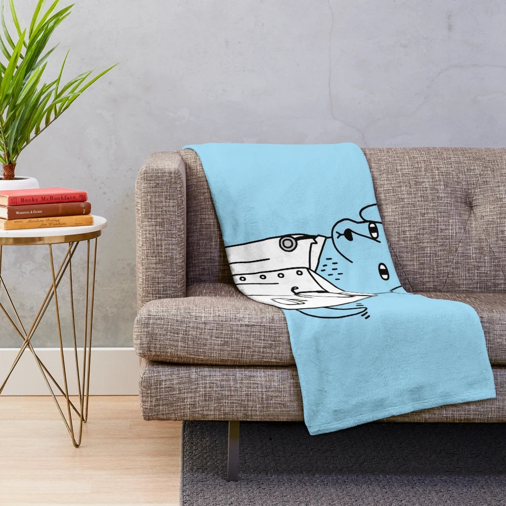 Cute dog in plush blanket with stethoscope, medical supplies