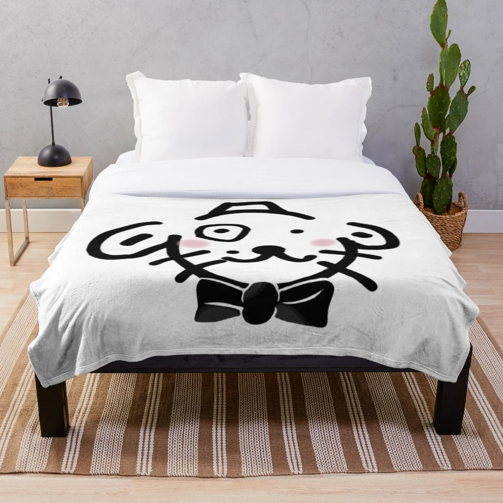 Cute dog illustration plush blanket featuring a whimsical dog doodle design