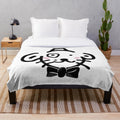 Cute dog illustration plush blanket featuring a whimsical dog doodle design