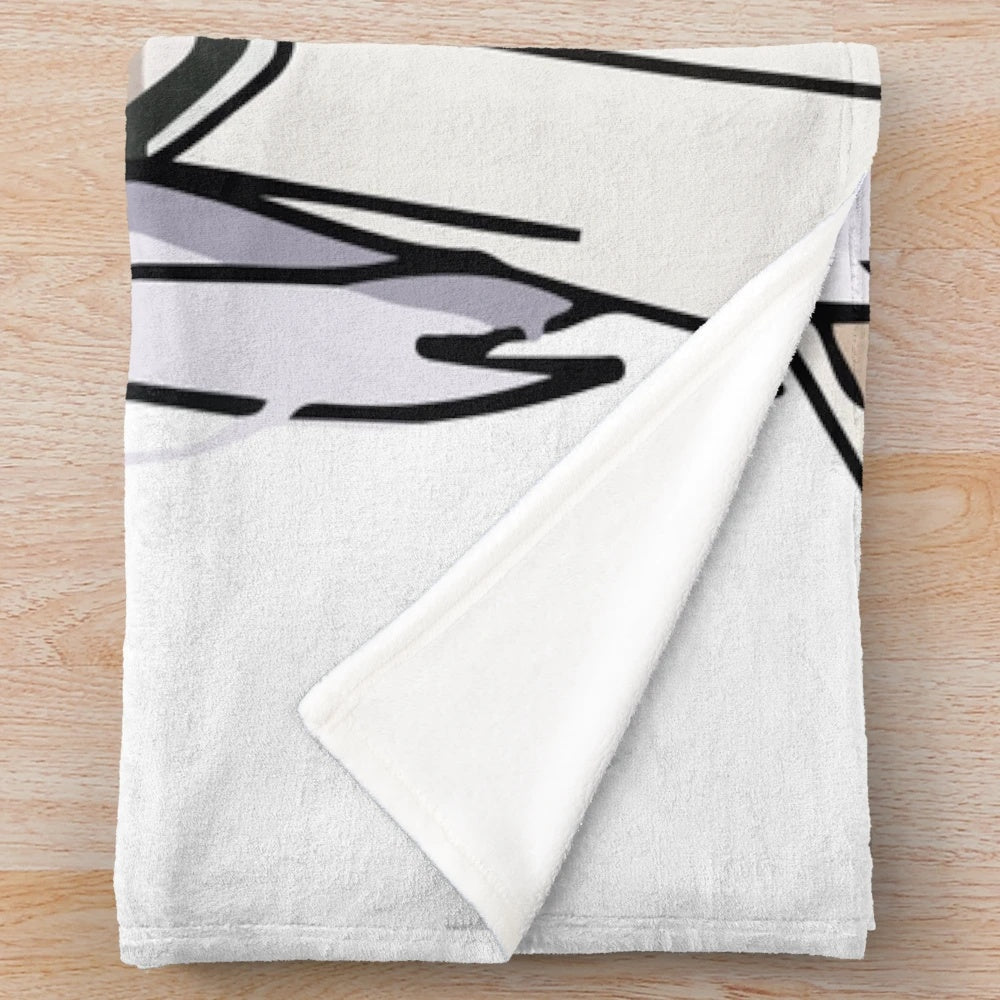 Sousou no Frieren inspired doodle plush blanket featuring a cute anime girl character