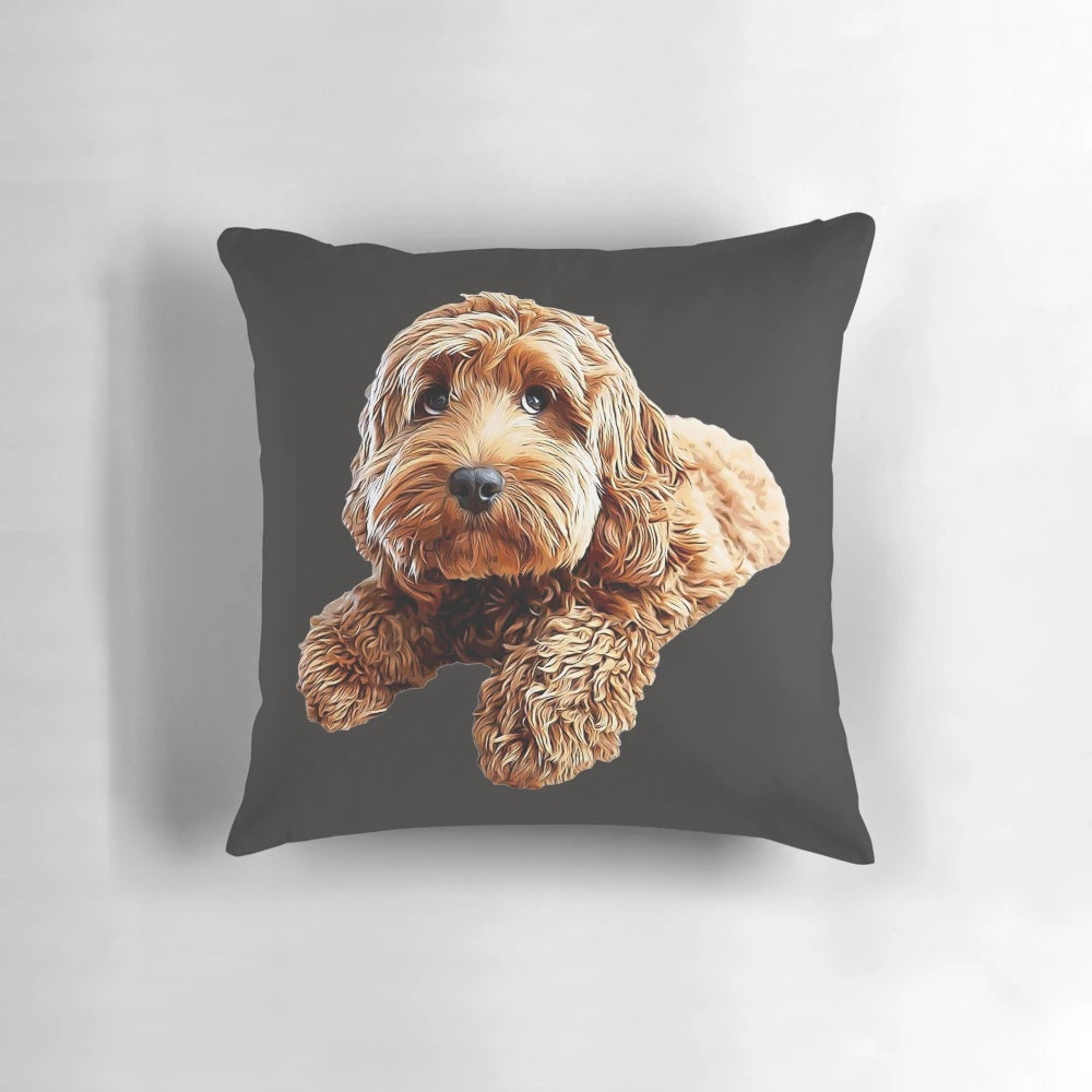 Soft and cuddly doodle puppy dog pillow