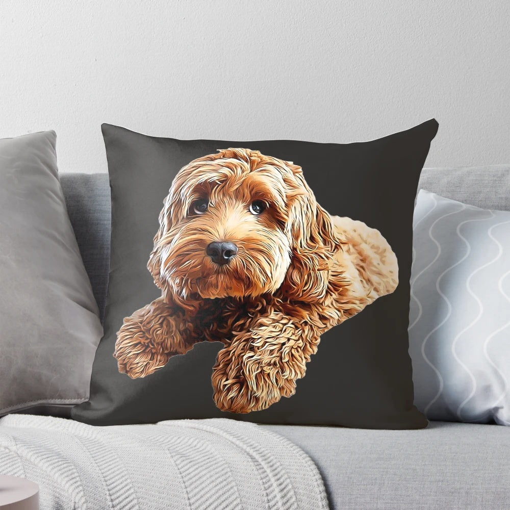 Soft and cuddly doodle puppy dog pillow