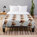 Cute doodle puppy dog on plush blanket