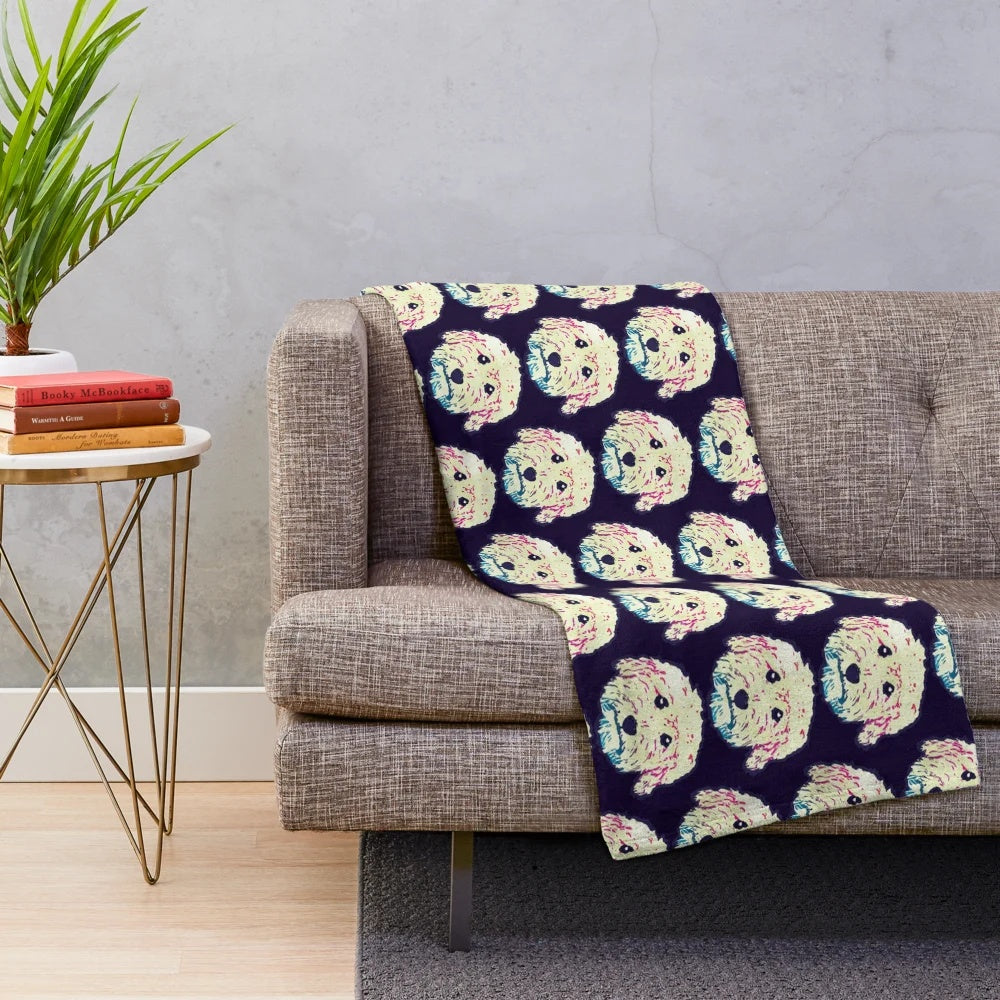 Goldendoodle and Labradoodle doodle dogs on a soft, cozy plush blanket