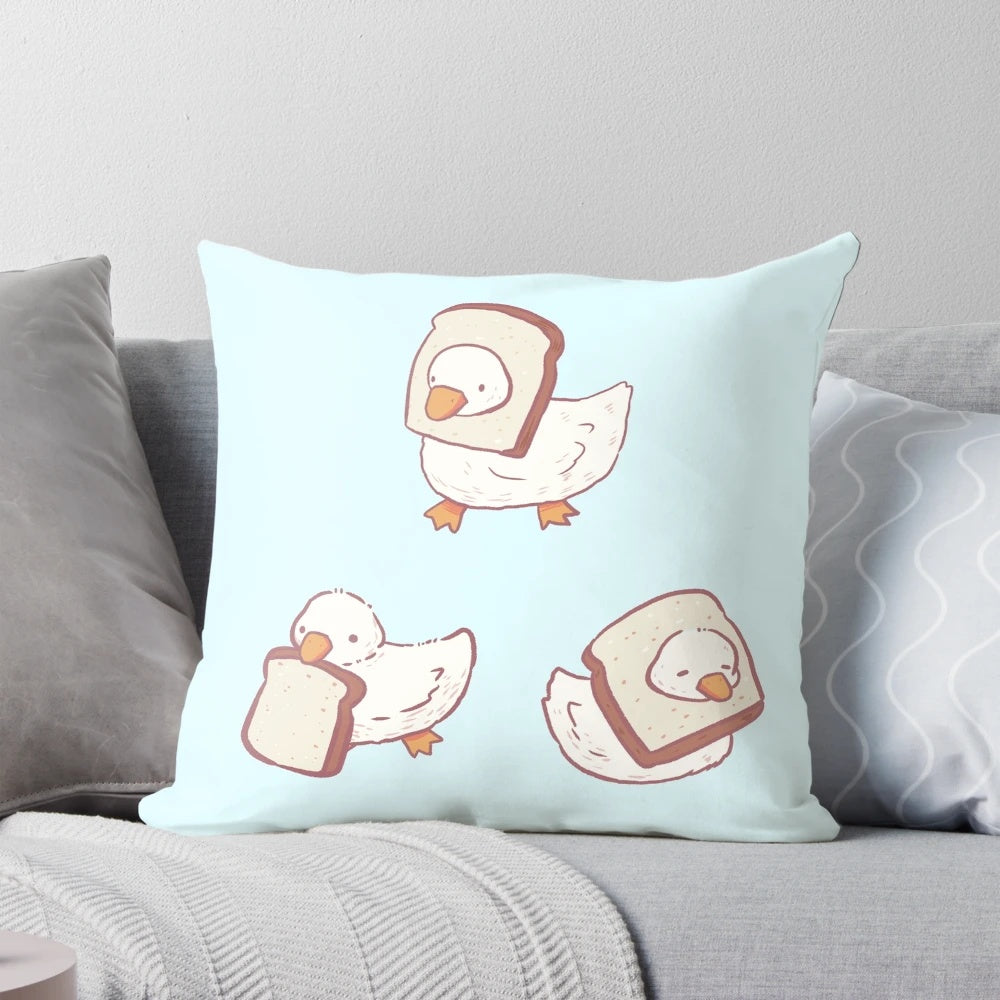 Cute illustration of a wizard duck holding a loaf of bread