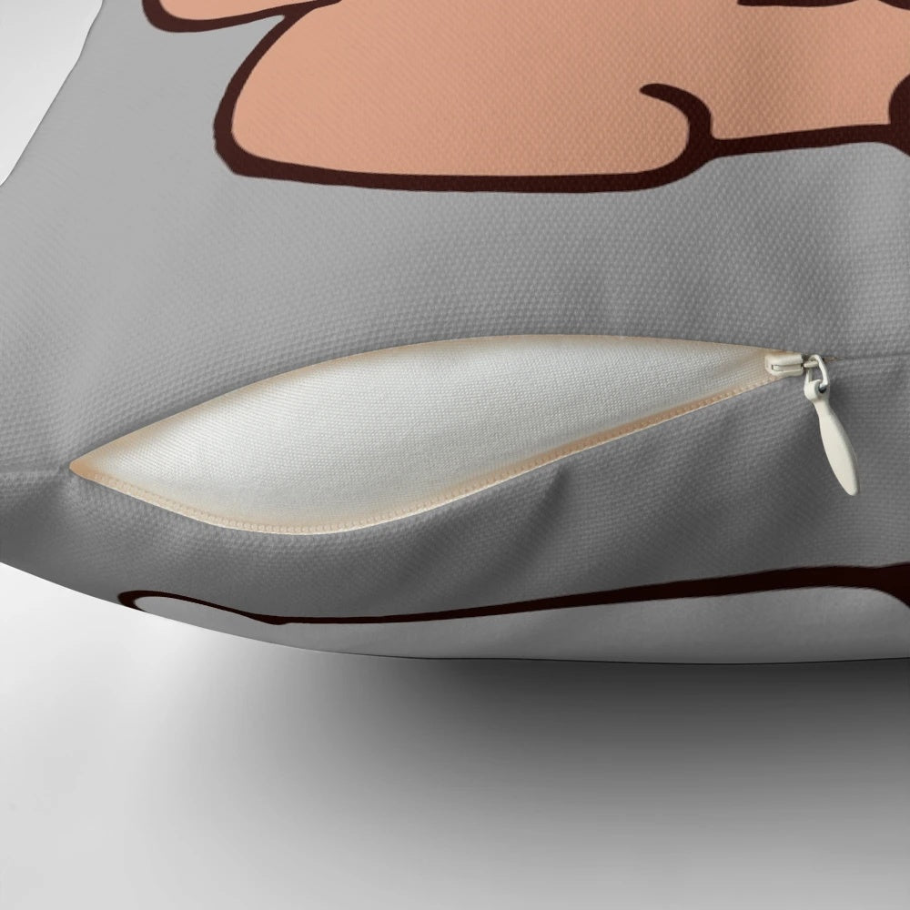 Soft, cuddly pillow featuring the cute cartoon characters Dudu Bear and Bubu Panda in a loving embrace.