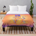 Soft and cuddly plush blanket featuring an Egyptian-inspired cat girl design