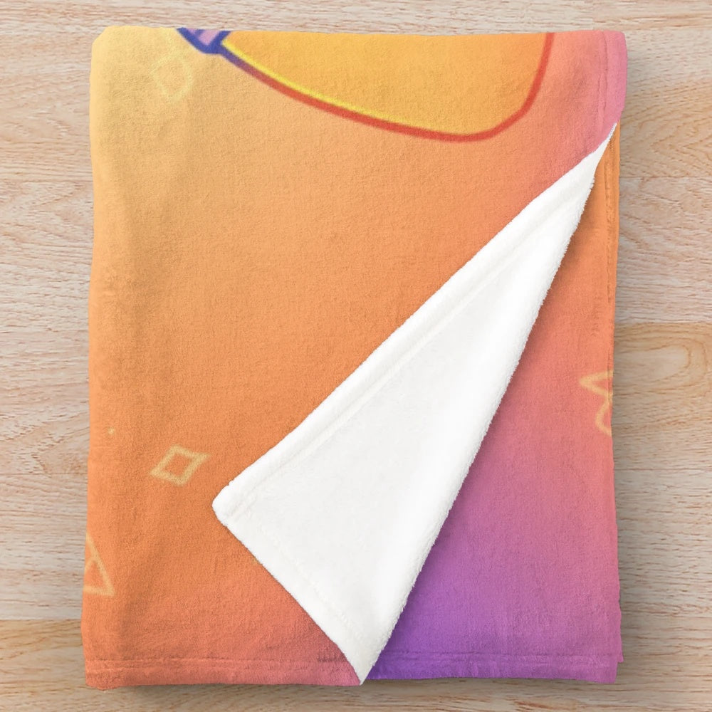Soft and cuddly plush blanket featuring an Egyptian-inspired cat girl design