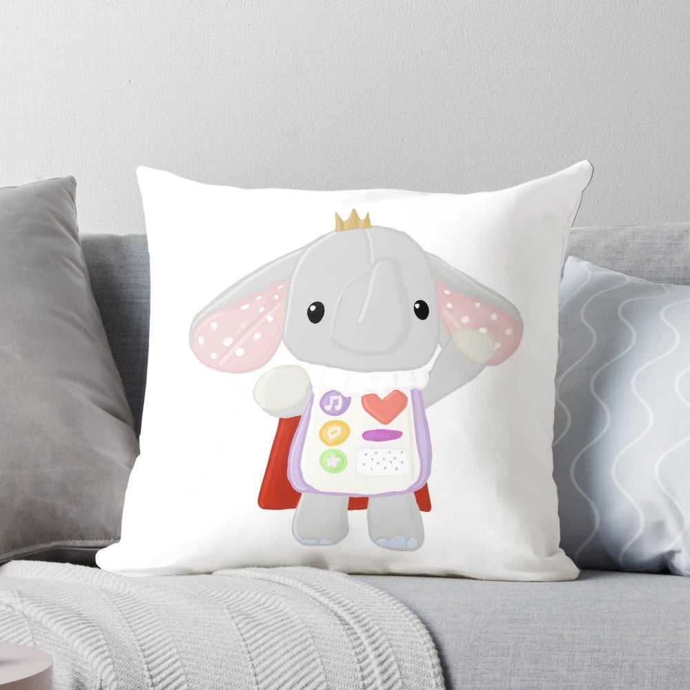 Soft and cuddly elephant-shaped pillow for home decoration