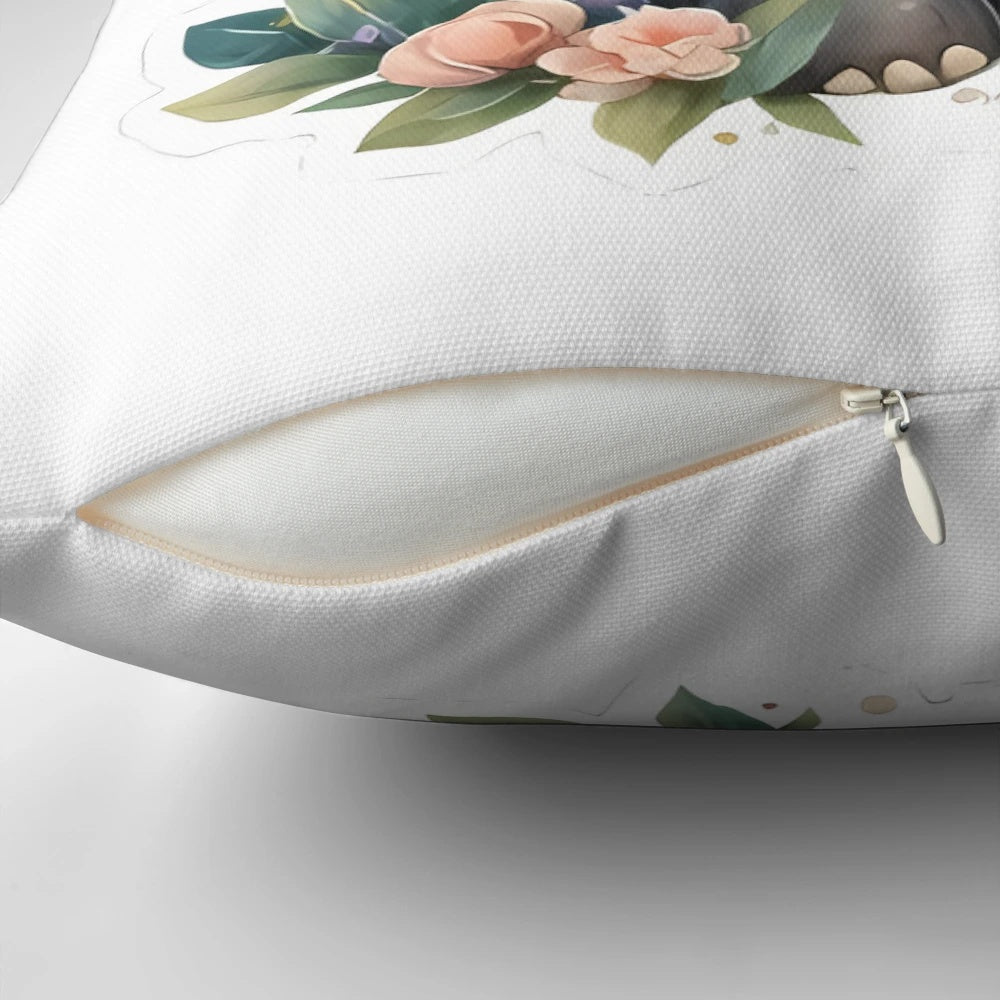 Charming cartoon elephant pillow for nursery or kids' room