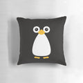 Cute vector illustration of a cuddly emperor penguin on a soft, plush pillow