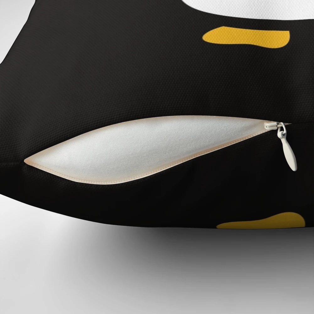 Cute vector illustration of a cuddly emperor penguin on a soft, plush pillow