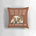 Plush Pillow with Cute English Bulldog and Lyrics "Every Bite You Take"