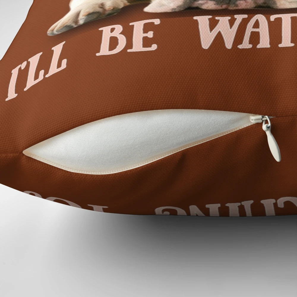 Plush Pillow with Cute English Bulldog and Lyrics "Every Bite You Take"
