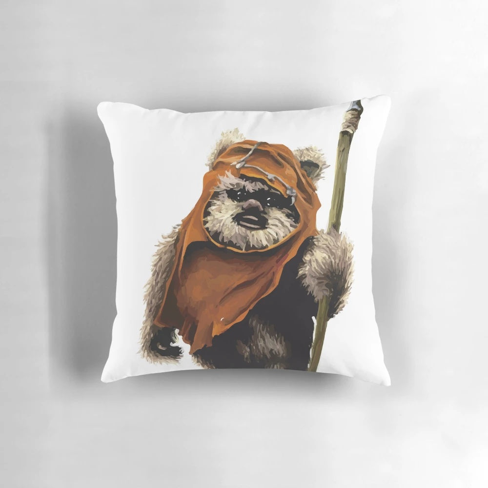 Soft, cuddly ewok-themed pillow perfect for Star Wars enthusiasts