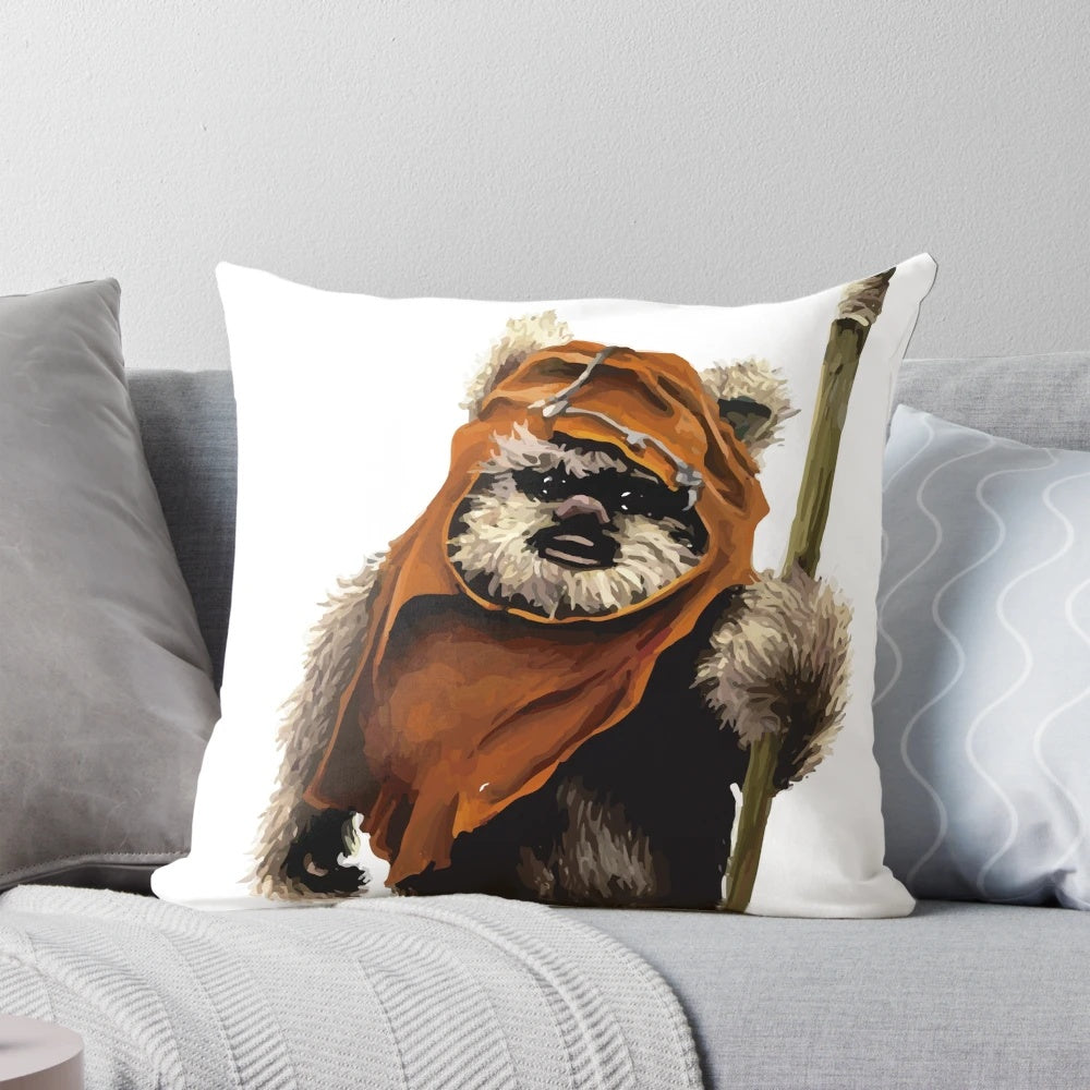 Soft, cuddly ewok-themed pillow perfect for Star Wars enthusiasts