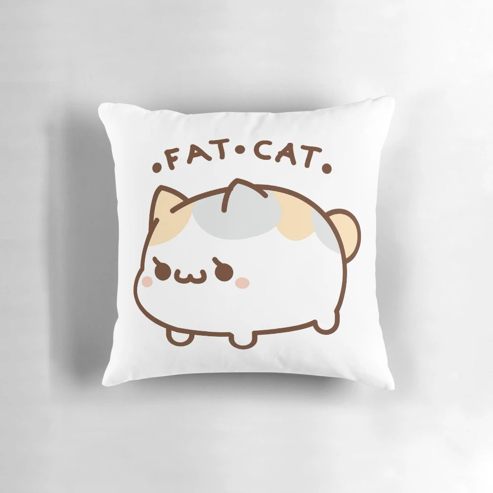 Soft, cuddly fat cat plush pillow inspired by the beloved cats of the Final Fantasy universe
