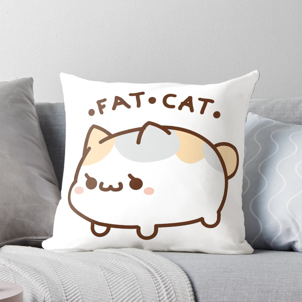 Soft, cuddly fat cat plush pillow inspired by the beloved cats of the Final Fantasy universe