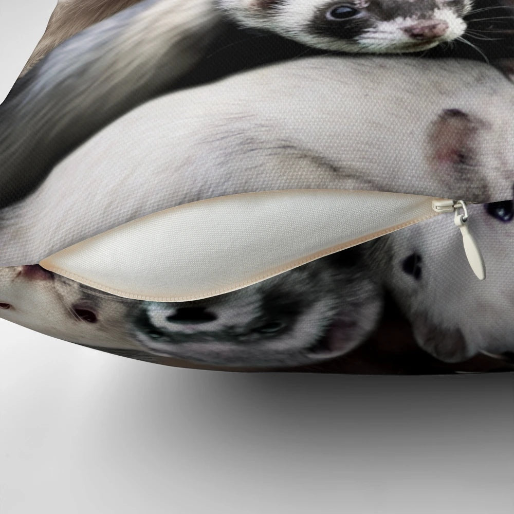 Soft and plush ferret-themed pillow or cushion