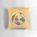 Soft, plush brown ferret-shaped decorative pillow with cartoon-style design