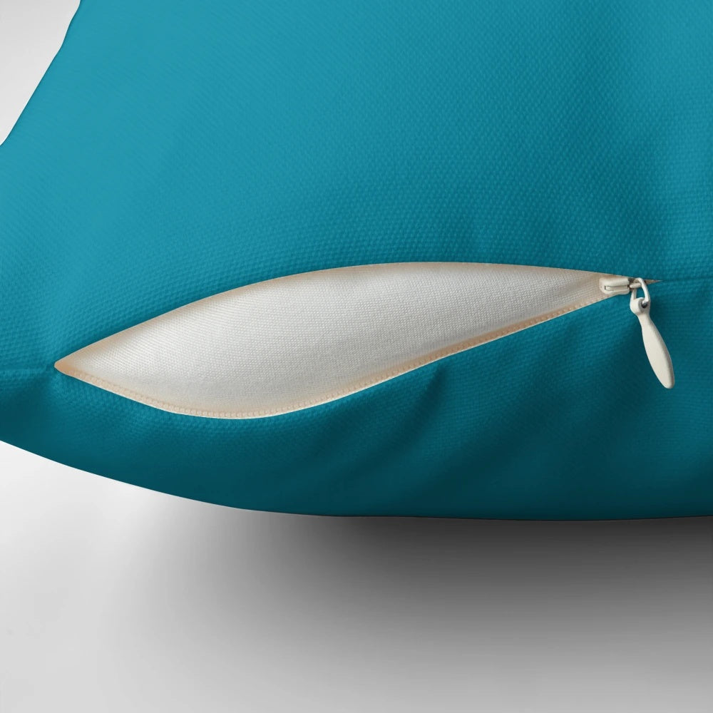Plush All Aboard Pillow featuring a hippo and bird floating together on a river