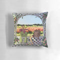 Colorful floral pillow with anime-inspired design