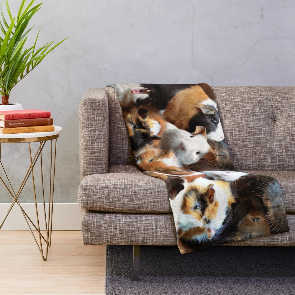 Cuddly guinea pig plush blanket
